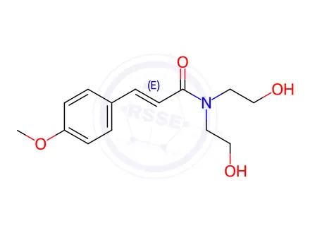 Chemical structure of N,N-Bis(2-hydroxyethyl)-3-(4-methoxyphenyl)propenamide