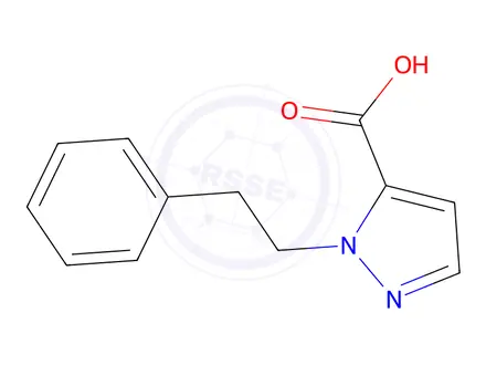Chemical structure of 1-(2-phenylethyl)-1H-pyrazole-5-carboxylic acid