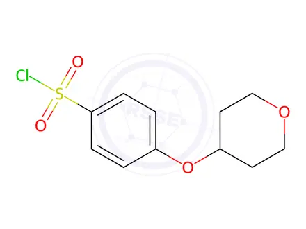 Chemical structure of 4-(Oxan-4-yloxy)benzene-1-sulfonyl chloride