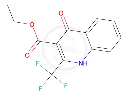 Chemical structure of Ethyl 4-hydroxy-2-(trifluoromethyl)quinoline-3-carboxylate