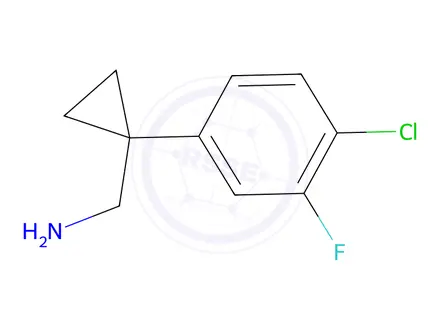 Chemical structure of (1-(4-Chloro-3-fluorophenyl)cyclopropyl)methanamine