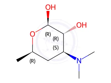Chemical structure of beta-D-Desosamine