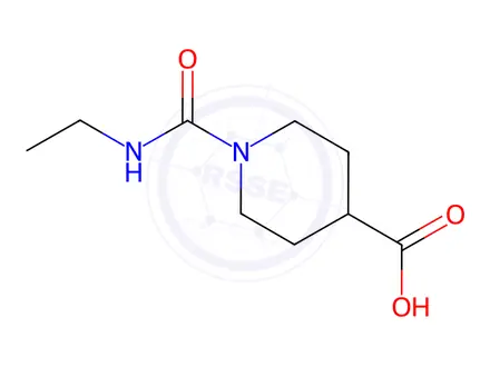 Chemical structure of 1-(ethylcarbamoyl)piperidine-4-carboxylic acid