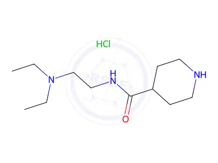Chemical structure of n-[2-(diethylamino)ethyl]piperidine-4-carboxamide hydrochloride