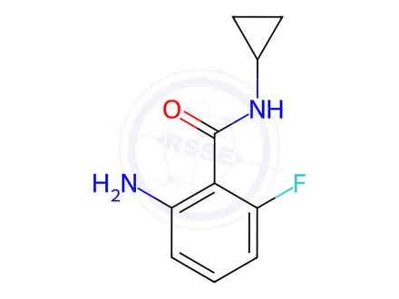 Chemical structure of Benzamide, 2-amino-N-cyclopropyl-6-fluoro-