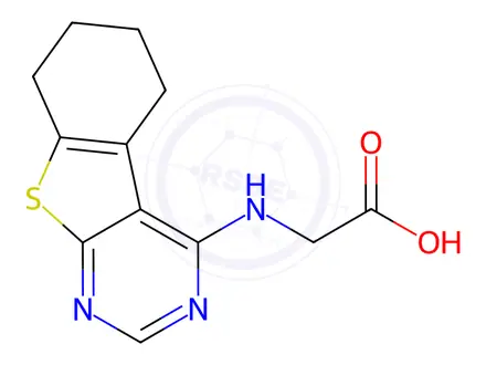 Chemical structure of (5,6,7,8-Tetrahydro-benzo[4,5]thieno-[2,3-d]pyrimidin-4-ylamino)-acetic acid