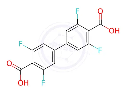 Chemical structure of 3,3',5,5'-Tetrafluorobiphenyl-4,4'-dicarboxylic acid