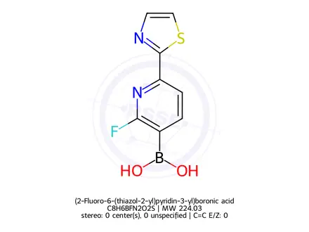 Chemical structure of (2-Fluoro-6-(thiazol-2-yl)pyridin-3-yl)boronic acid