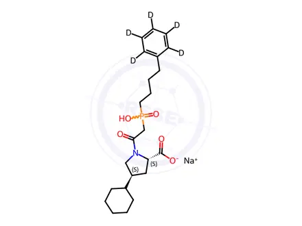 Chemical structure of Fosinoprilat-d5 Sodium Salt