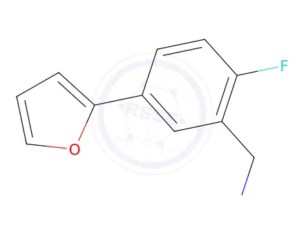 Chemical structure of (2-Fluoro-5-(furan-2-yl)phenyl)methanamine