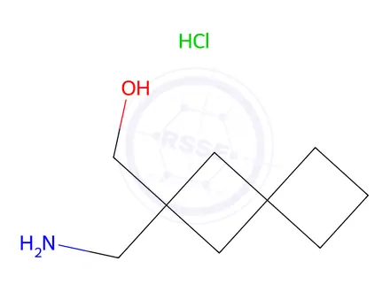 Chemical structure of (2-(Aminomethyl)spiro[3.3]heptan-2-yl)methanol hydrochloride
