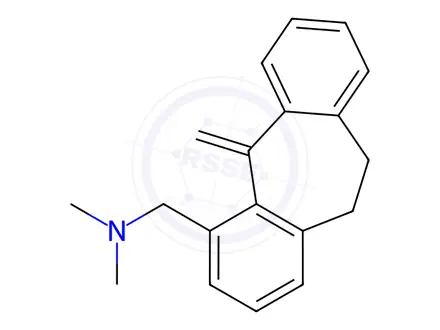 Chemical structure of 10,11-Dihydro-N,N-dimethyl-5-methylene-5H-dibenzo[a,d]cycloheptene-4-methanamine