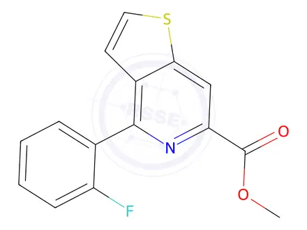 Chemical structure of Methyl 4-(2-fluorophenyl)thieno[3,2-c]pyridine-6-carboxylate