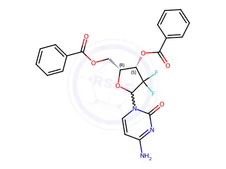 Chemical structure of 3'-Epi Gemcitabine 3',5'-Dibenzoate
