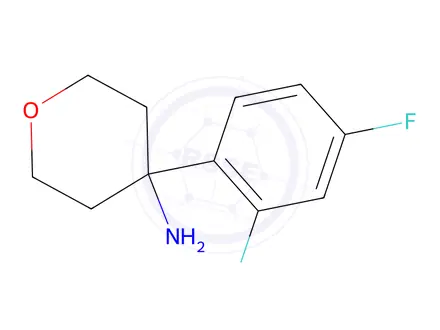 Chemical structure of 4-(2,4-difluorophenyl)oxan-4-amine