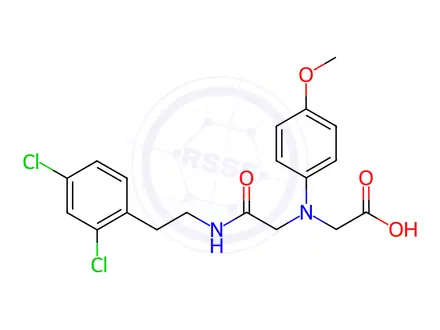 Chemical structure of [(2-{[2-(2,4-Dichlorophenyl)ethyl]amino}-2-oxoethyl)(4-methoxyphenyl)amino]acetic acid