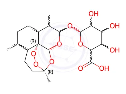 Chemical structure of Dihydroartemisinin-12-alpha-O-beta-D-Glucuronide
