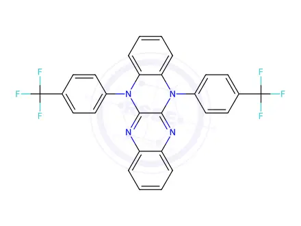 Chemical structure of 5,12-Bis(4-(trifluoromethyl)phenyl)-5,12-dihydroquinoxalino[2,3-b]quinoxaline
