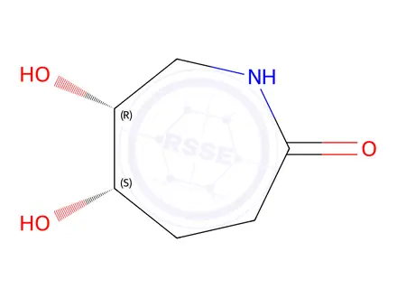 Chemical structure of 2H-Azepin-2-one, hexahydro-5,6-dihydroxy-, (5S,6R)-(9CI)