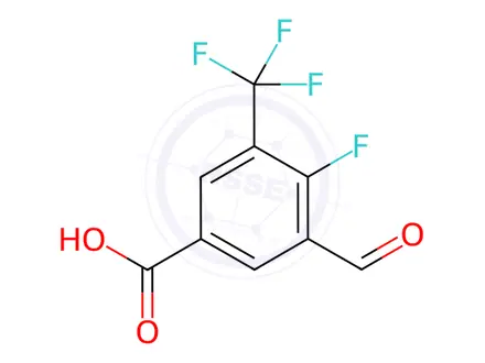 Chemical structure of 4-Fluoro-3-formyl-5-(trifluoromethyl)benzoic acid