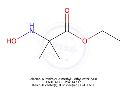 Chemical structure of Alanine, N-hydroxy-2-methyl-, ethyl ester (9CI)