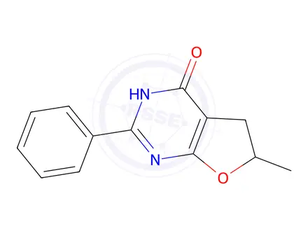 Chemical structure of 6-Methyl-2-phenyl-5,6-dihydrofuro[2,3-d]pyrimidin-4(3H)-one