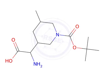 Chemical structure of 2-Amino-2-(1-(tert-butoxycarbonyl)-5-methylpiperidin-3-yl)acetic acid
