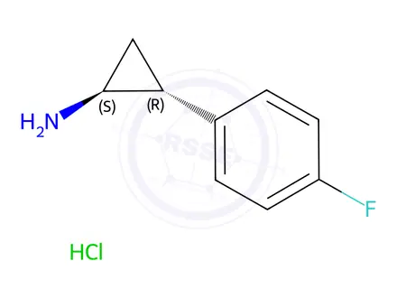 Chemical structure of (1S,2R)-2-(4-Fluorophenyl)cyclopropan-1-amine hydrochloride