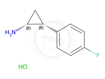 Chemical structure of (1R,2R)-2-(4-Fluorophenyl)cyclopropanamine hydrochloride