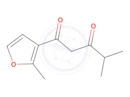 Chemical structure of 4-Methyl-1-(2-methylfuran-3-yl)pentane-1,3-dione