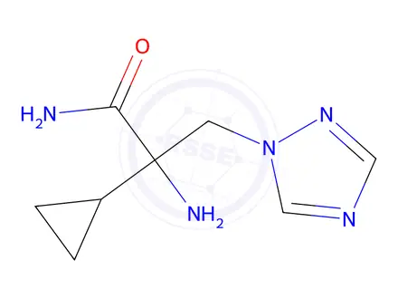 Chemical structure of 2-Amino-2-cyclopropyl-3-(1h-1,2,4-triazol-1-yl)propanamide