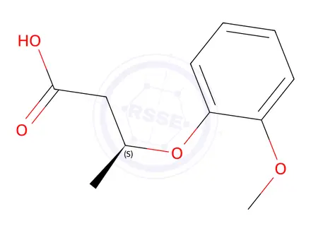 Chemical structure of (S)-3-(2-Methoxyphenoxy)butanoic acid