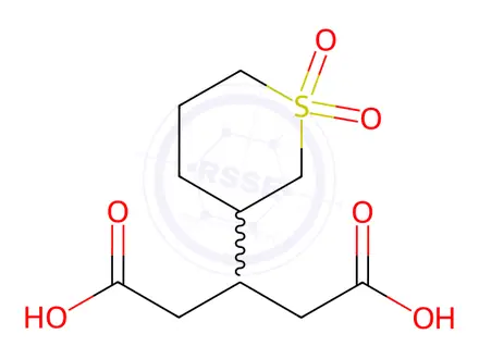 Chemical structure of Pentanedioic acid, 3-(tetrahydro-2H-thiopyran-3-yl)-, S,S-dioxide