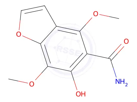 Chemical structure of 6-Hydroxy-4,7-dimethoxybenzofuran-5-carboxamide