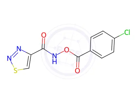 Chemical structure of N-((4-chlorobenzoyl)oxy)-1,2,3-thiadiazole-4-carboxamide