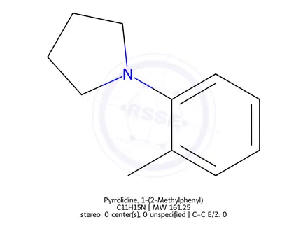Chemical structure of Pyrrolidine, 1-(2-Methylphenyl)-