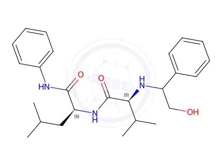 Chemical structure of N-((RS)-2-Hydroxy-1-phenyl-ethyl)-Val-Leu-anilide