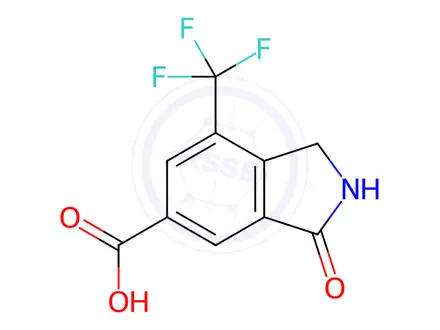 Chemical structure of 3-Oxo-7-(trifluoromethyl)isoindoline-5-carboxylic acid