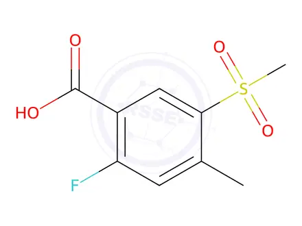 Chemical structure of 2-fluoro-5-methanesulfonyl-4-methylbenzoic acid
