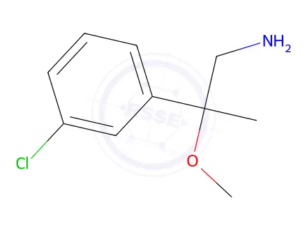Chemical structure of 2-(3-chlorophenyl)-2-methoxypropan-1-amine