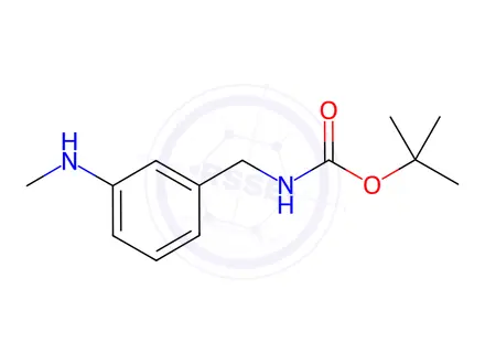 Chemical structure of Carbamic acid, N-[[3-(methylamino)phenyl]methyl]-, 1,1-dimethylethyl ester
