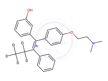 Chemical structure of (E)-3-Hydroxy Tamoxifen-d5