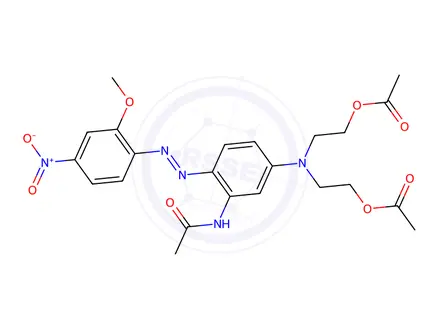 Chemical structure of 2,2'-[[3-carbamoyl-4-[(2-methoxy-4-nitrophenyl)azo]phenyl]imino]diethyl diacetate