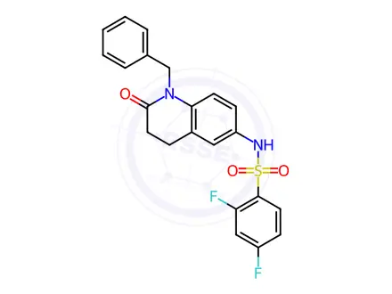 Chemical structure of N-(1-benzyl-2-oxo-3,4-dihydroquinolin-6-yl)-2,4-difluorobenzenesulfonamide
