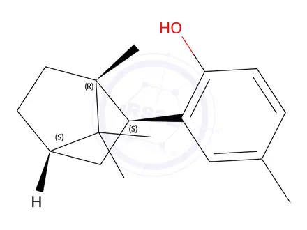 Chemical structure of exo-2-(1,7,7-trimethylbicyclo[2.2.1]hept-2-yl)-p-cresol