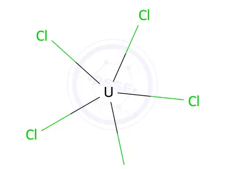 Chemical structure of Uranium(V) chloride.