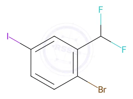 Chemical structure of Benzene, 1-bromo-2-(difluoromethyl)-4-iodo-