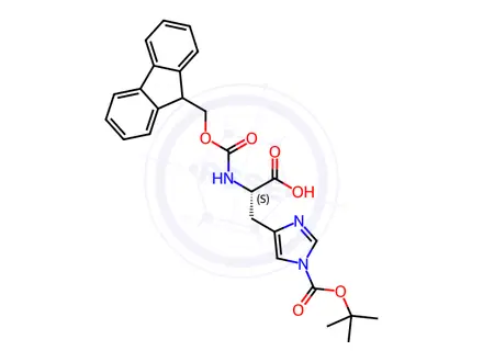 Chemical structure of Fmoc-His(Boc)-OH