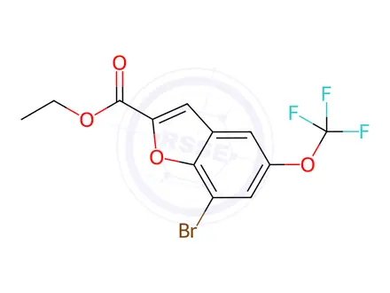 Chemical structure of Ethyl 7-bromo-5-(trifluoromethoxy)benzofuran-2-carboxylate