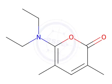 Chemical structure of 6-(Diethylamino)-3,5-dimethyl-2H-pyran-2-one